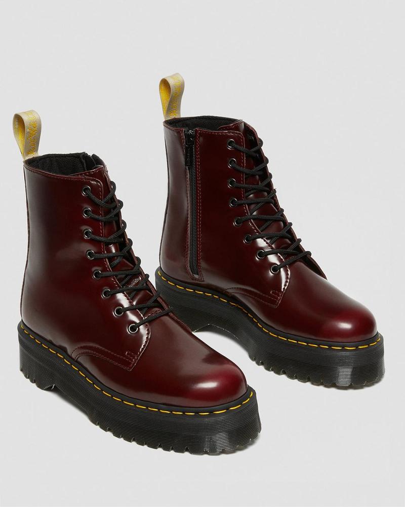 Men's Dr Martens Vegan Jadon II Platform Boots Pink / Red | AU 566LIS